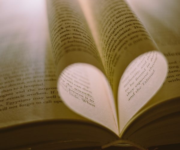 pages shaped to form a heart